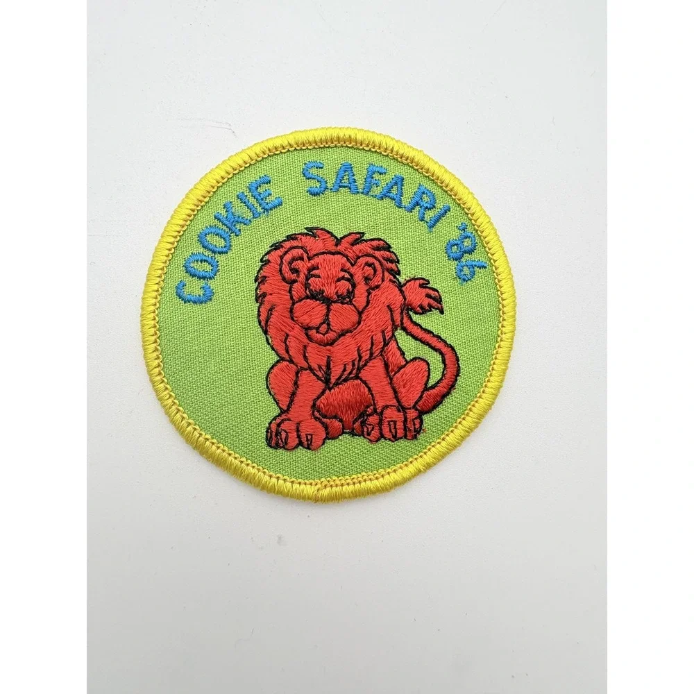 Vintage Lot 5 Multicolor Embroidery Patches Cookie Safari Aquatics 1980s‎